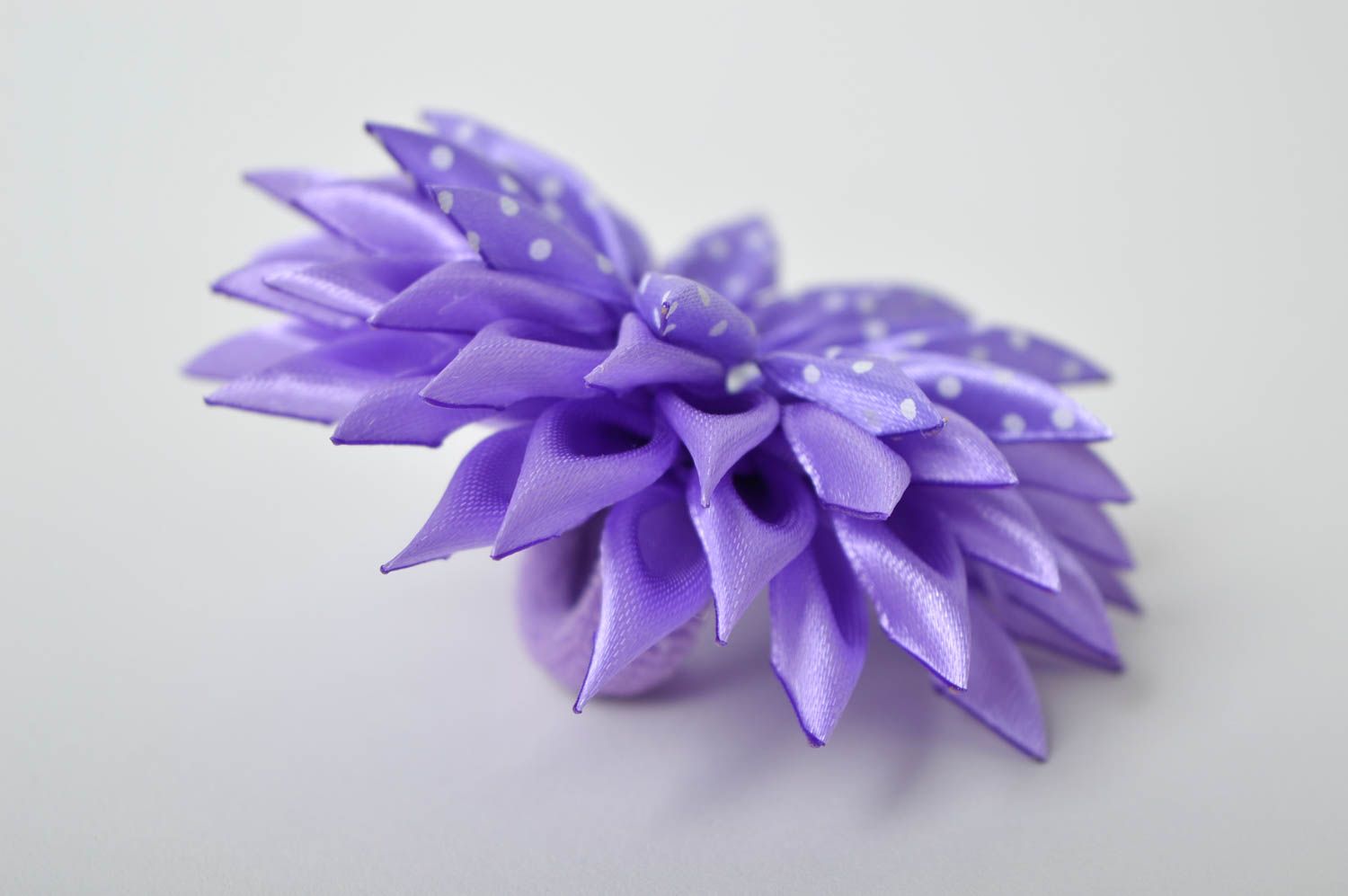Blumen Haargummi Aster handmade Schmuck Damen Haarschmuck violett zart foto 4