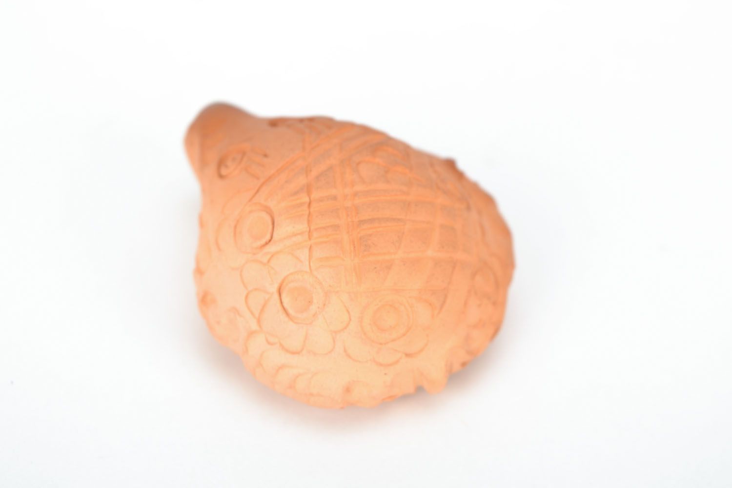 Apito de argila brinquedo de cerâmica artesanal Ouriço foto 5