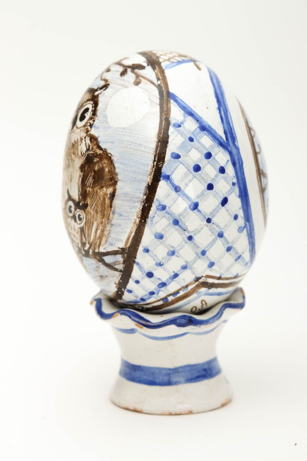 Декоративное яйцо ручной работы авторская керамика оригинальный подарок фото 2