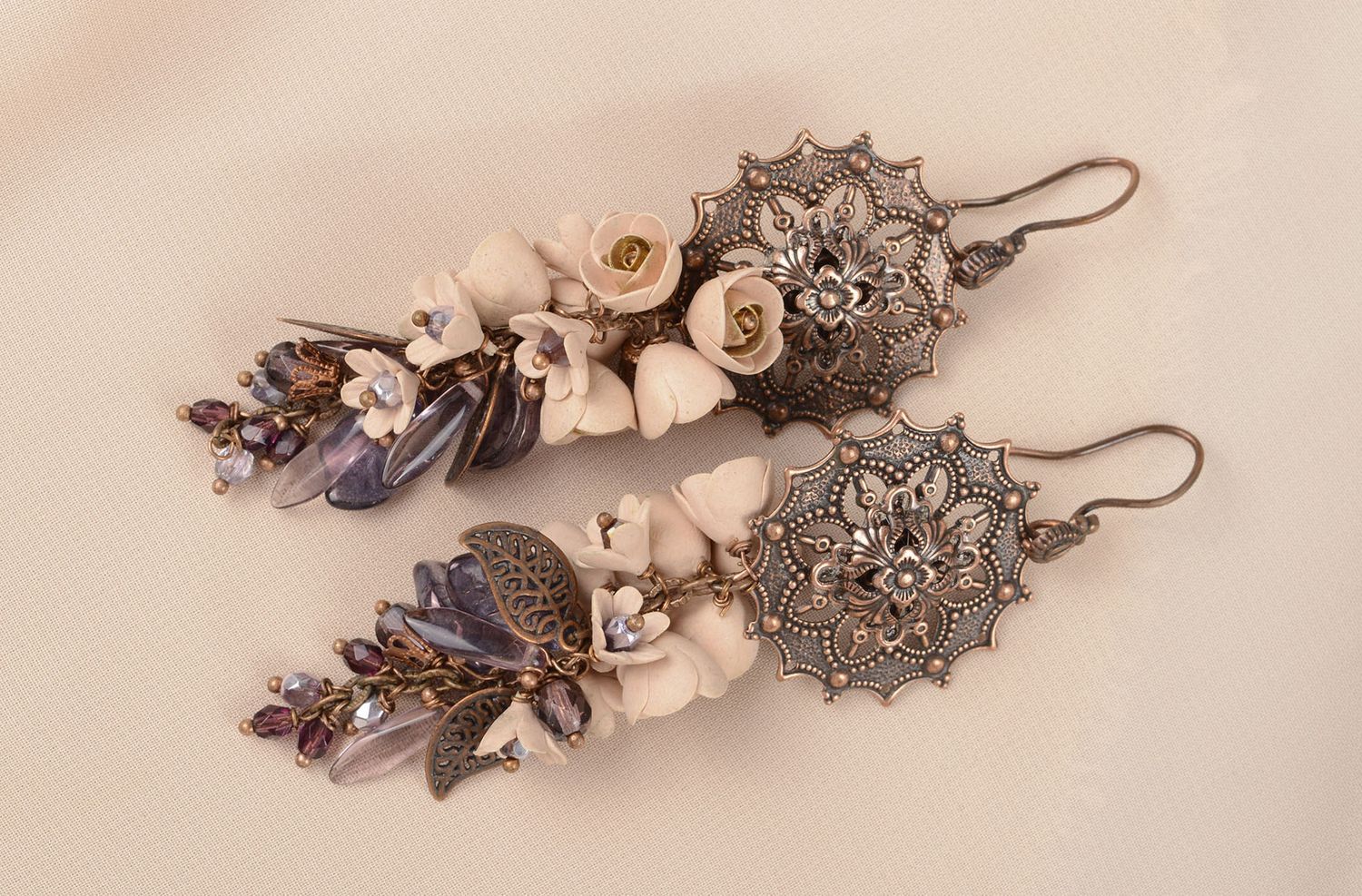 Elite handmade earrings plastic flower earrings fashion accessories for girls photo 1