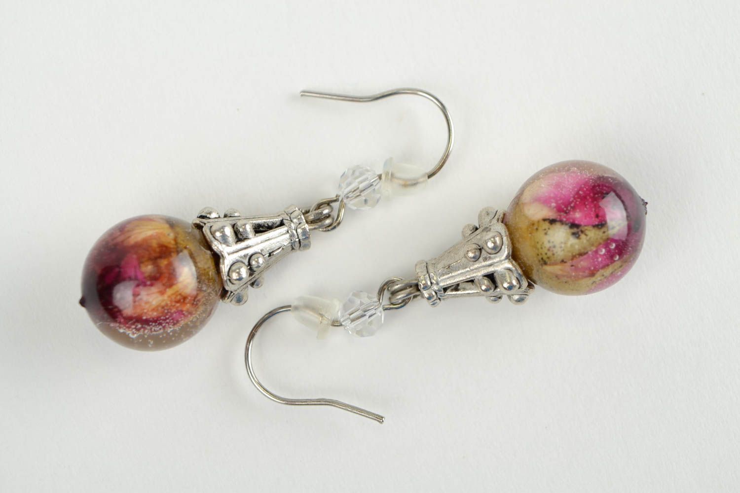 Handmade designer earrings unusual jewelry with roses stylish elegant jewelry photo 3
