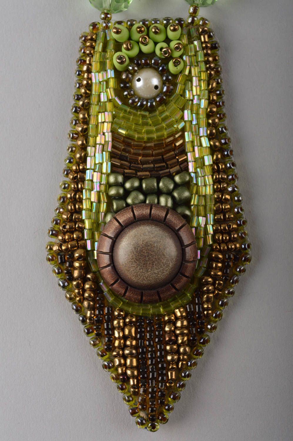 Колье из бисера украшение ручной работы ожерелье из бисера массивное модное фото 3