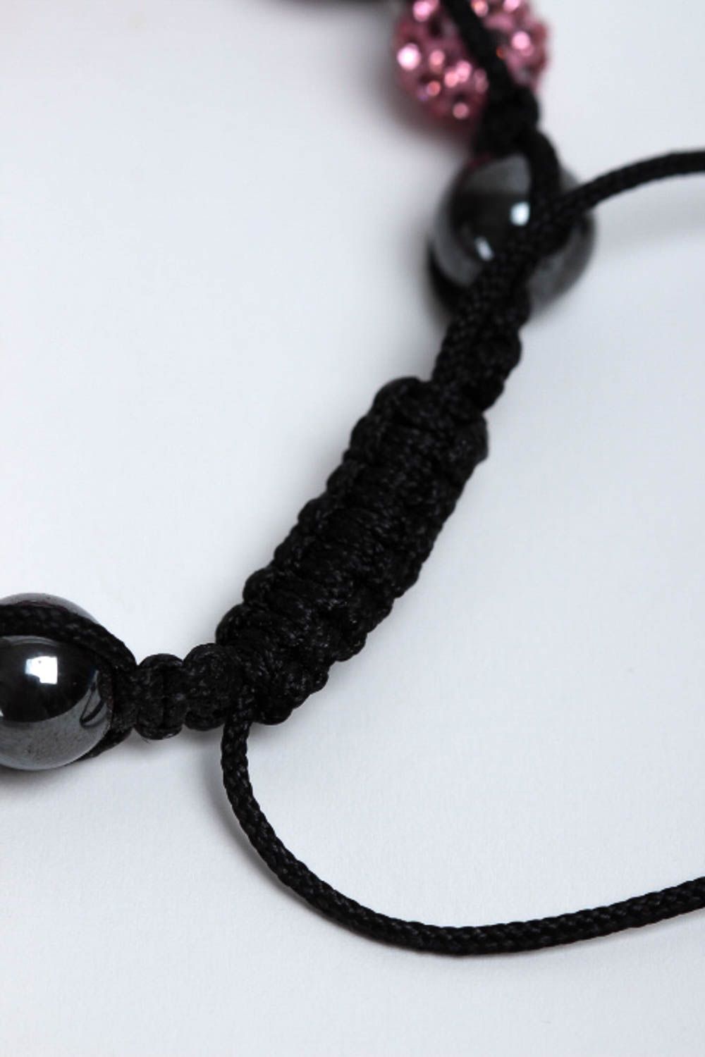 Rosa schwarzes Damen Armband handmade Designer Accessoire Schmuck für Frauen  foto 4