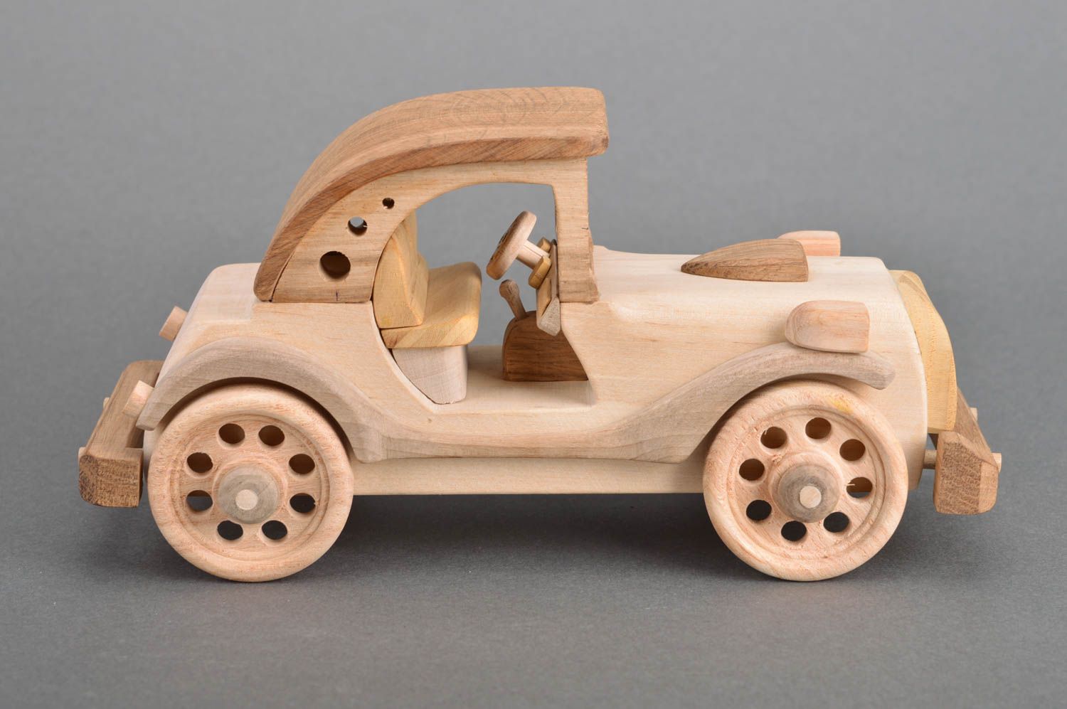 Handmade designer collectible wooden toy Retro Car interior decor photo 2