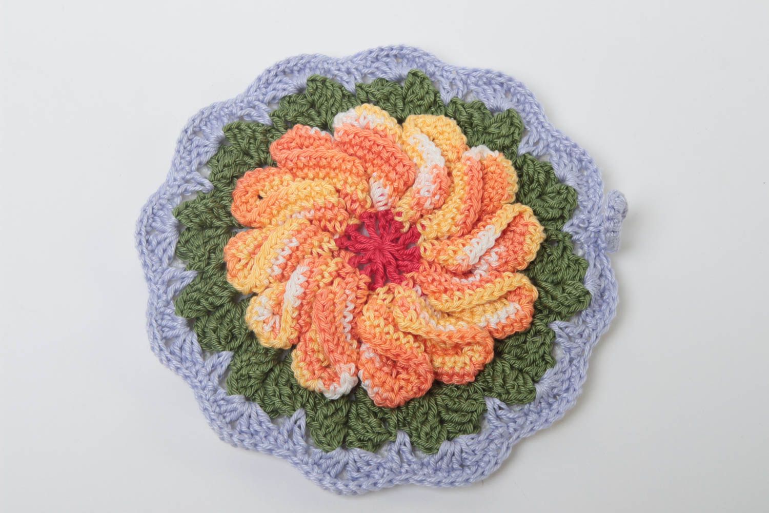 Bright handmade pot holder beautiful crochet potholder cooking tools gift ideas photo 2