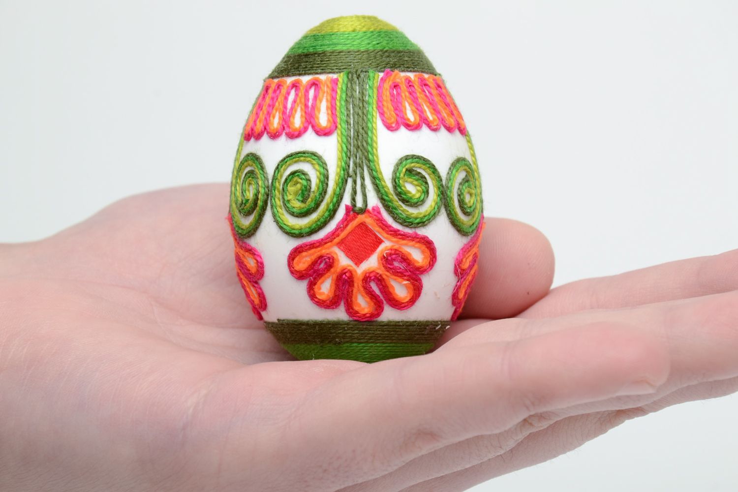 Пасхальное яйцо оплетенное нитками декор на Пасху фото 5