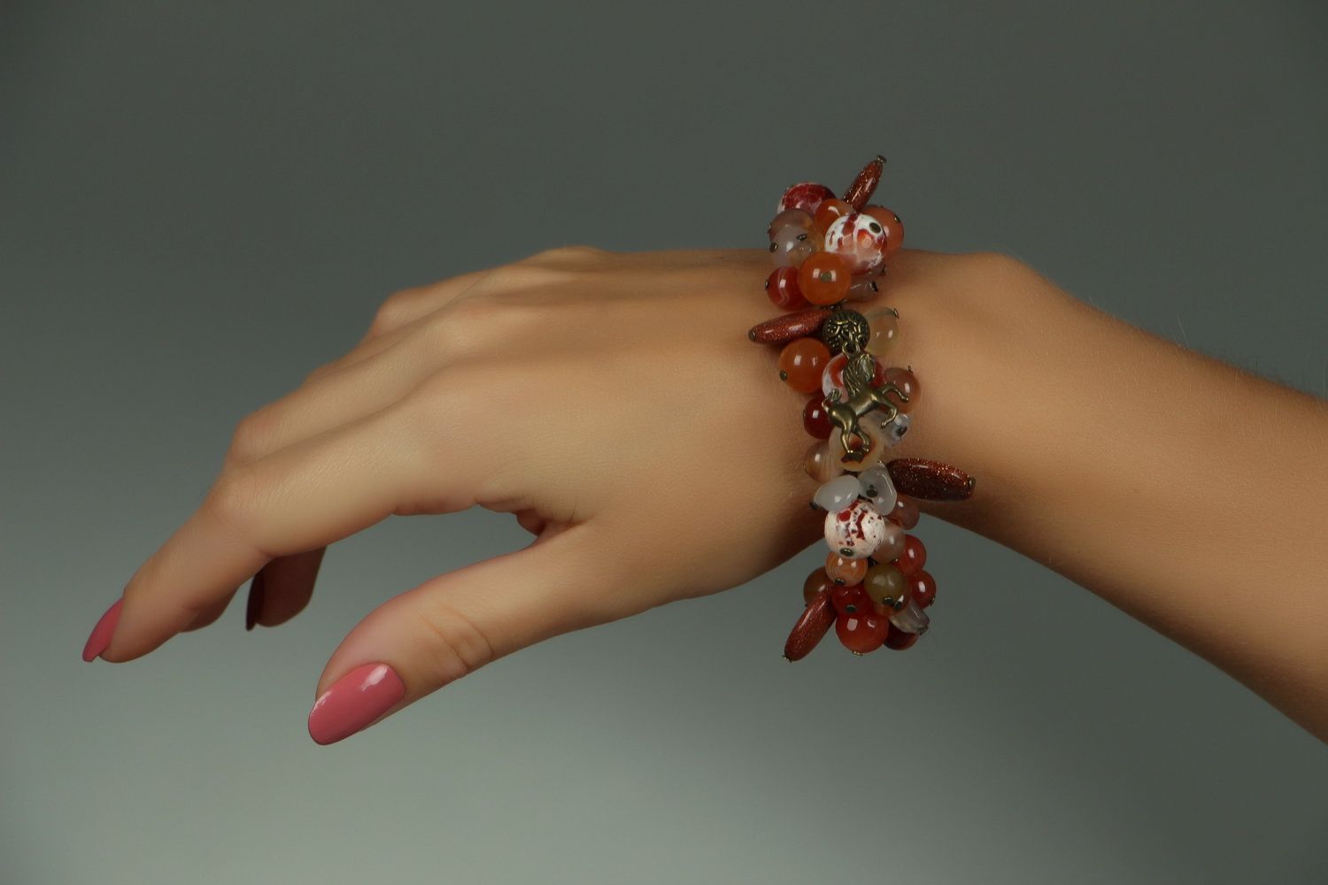 Bracelet with agate and carnelian photo 5