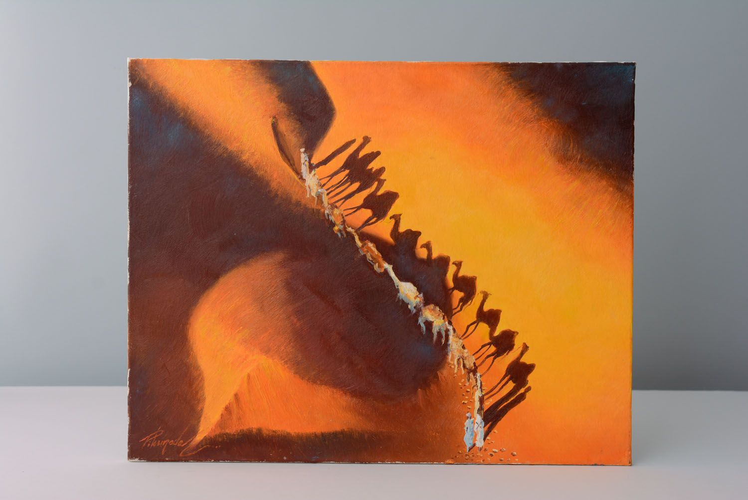 Gemälde mit Ölfarben Wüste foto 1