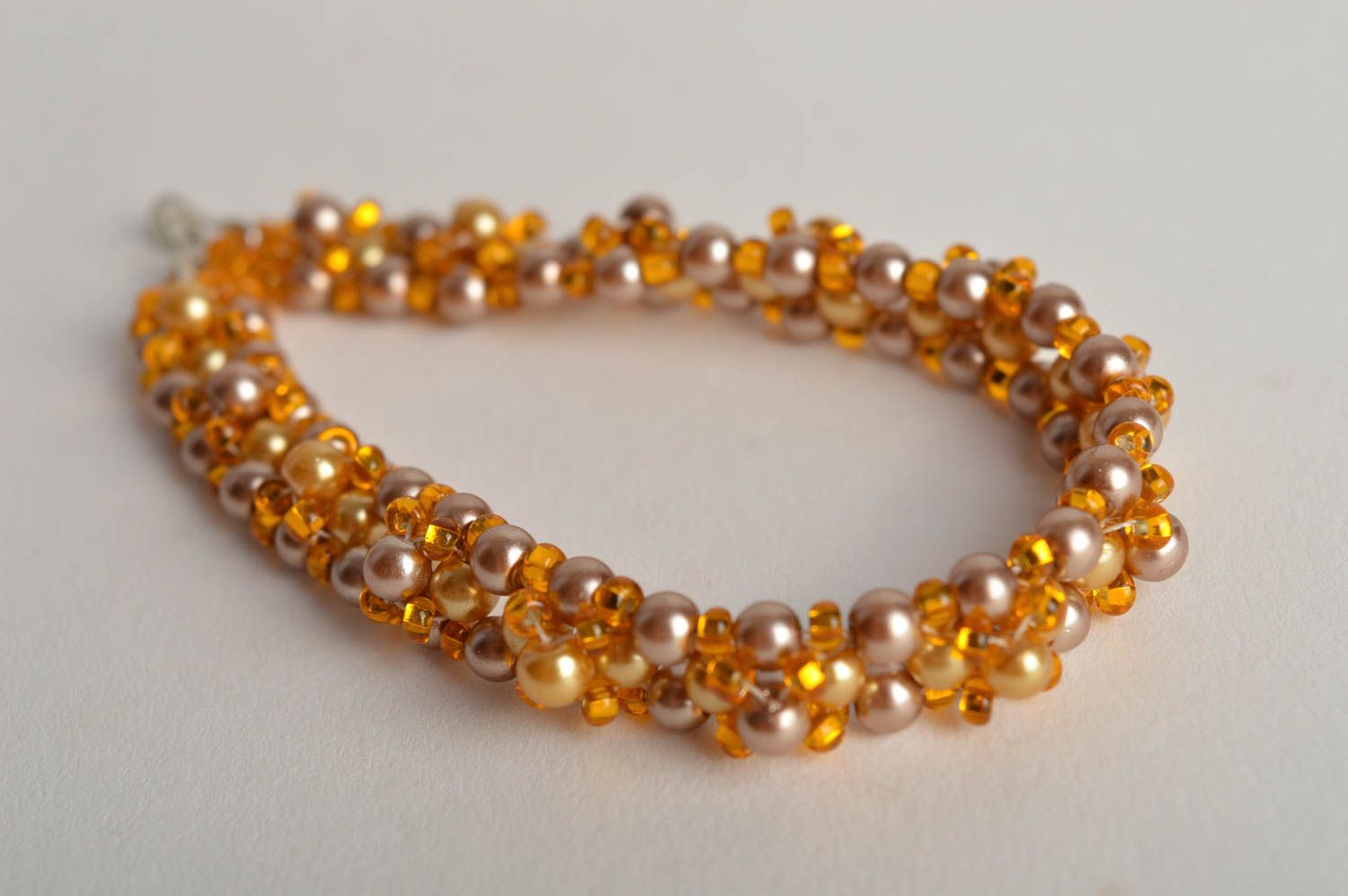 Golden beads cord bracelet wrist all-size bracelet for girls photo 3
