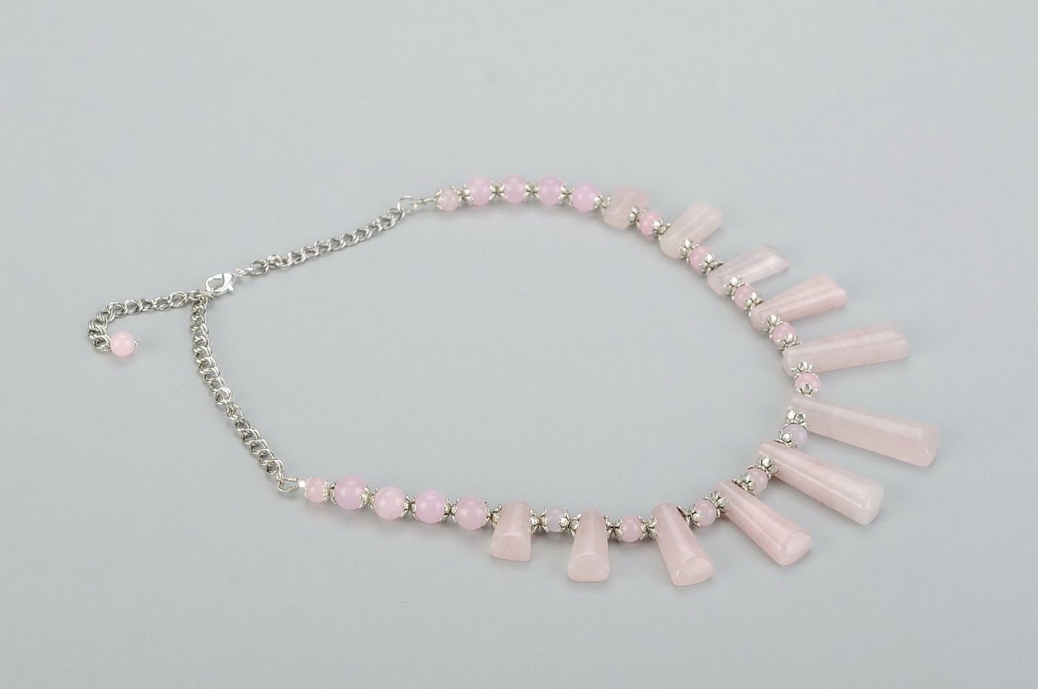 Necklace with rose quartz photo 4