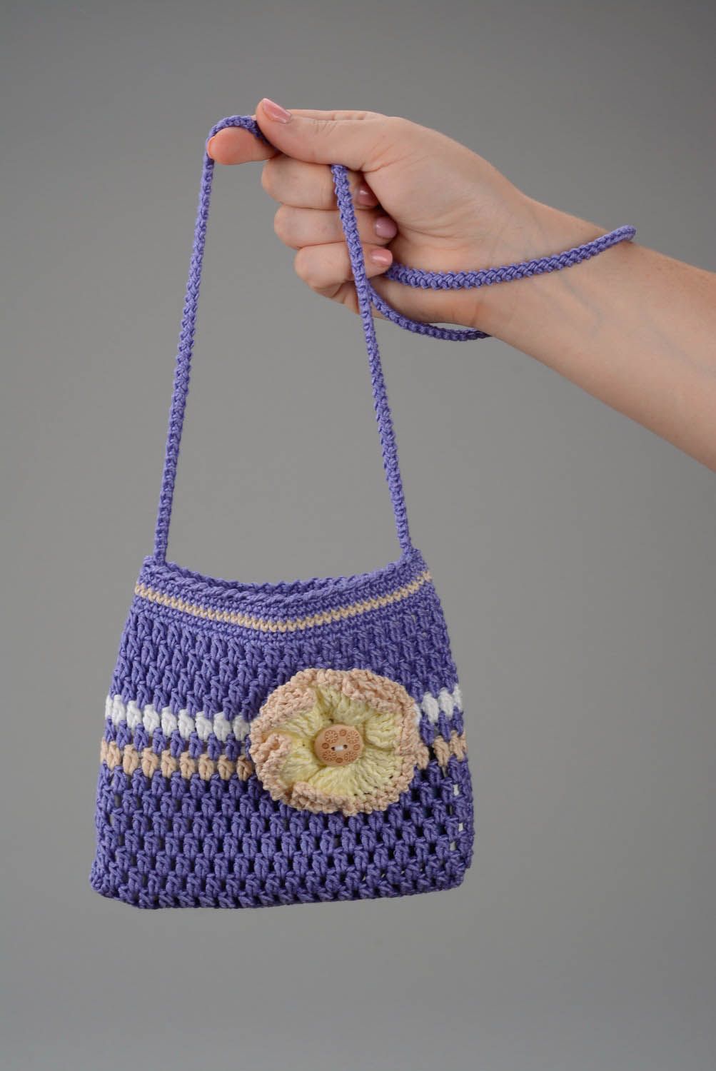 Purple crocheted purse photo 1