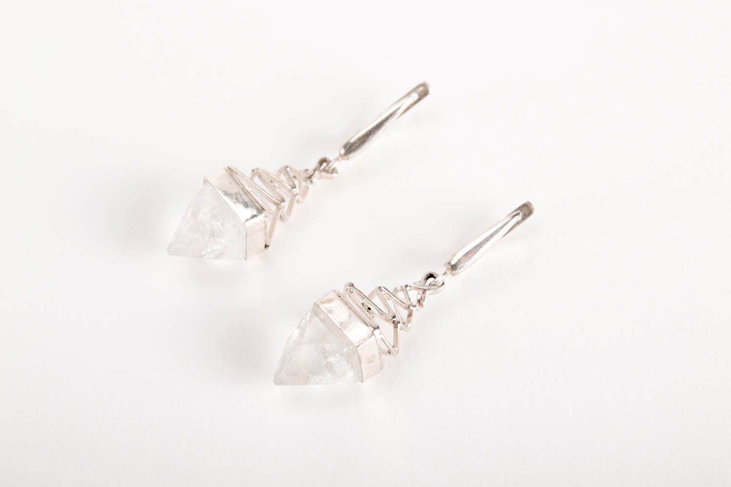 Handmade Silberschmuck Ohrringe silberne Ohrhänger Ohrringe für Damen lang schön foto 2