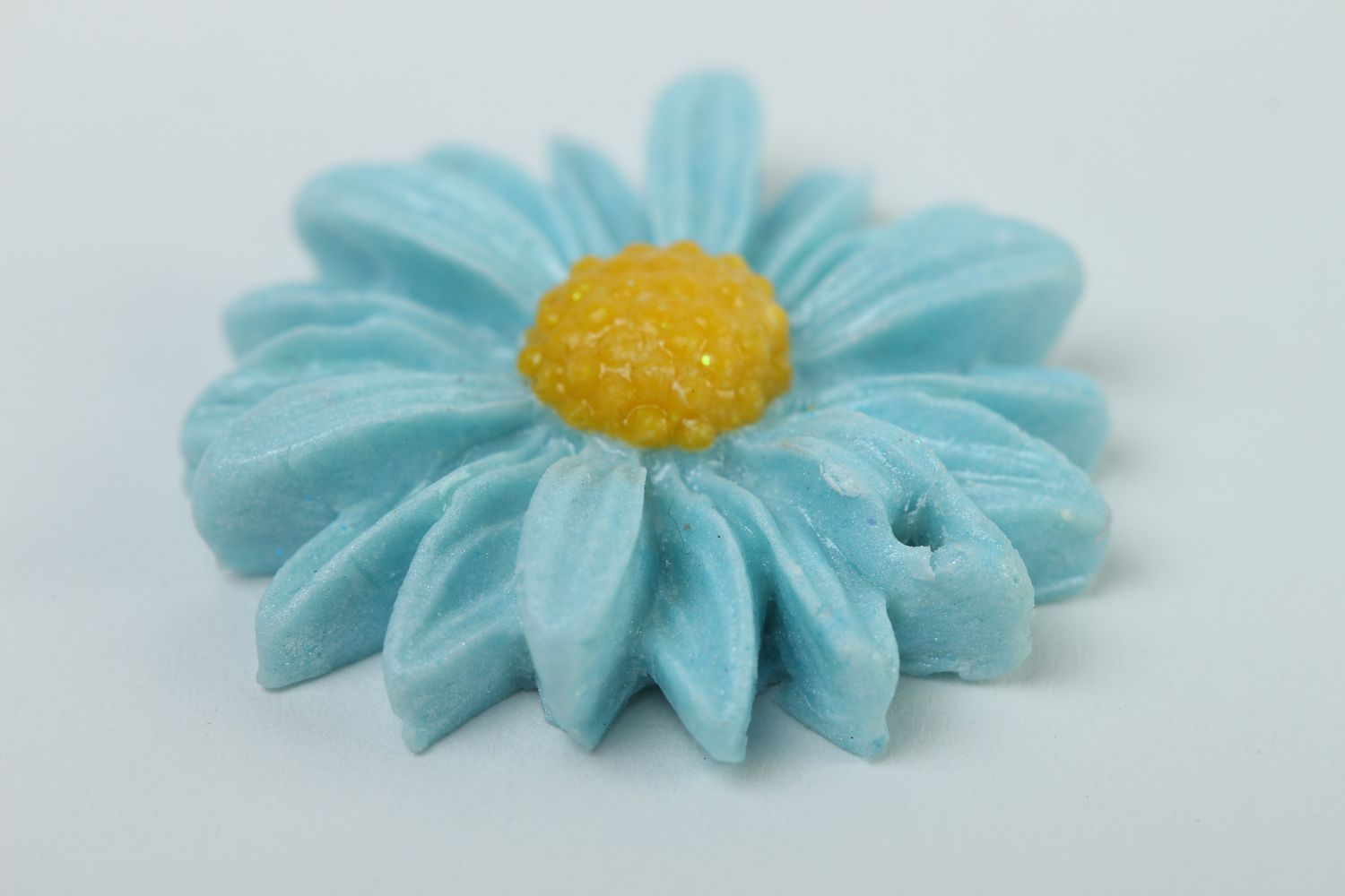 Fleur artificielle faite main Fourniture bijoux bleue Création de bijoux photo 3