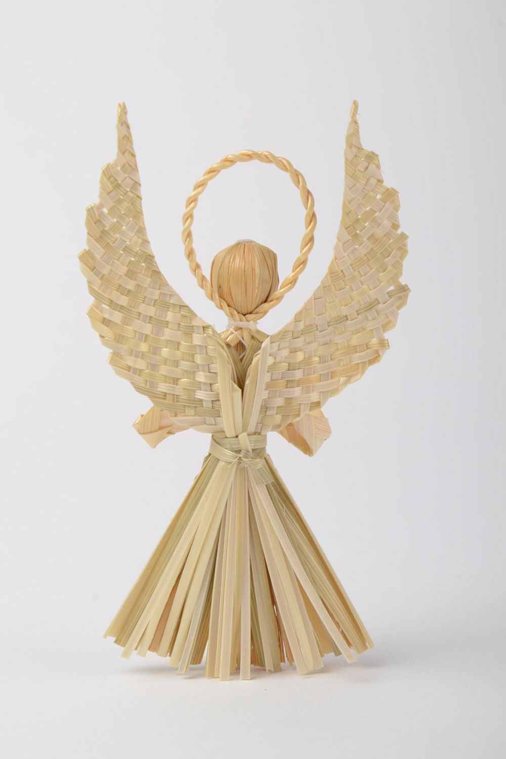 Suspension décorative Ange tressé de paille figurine originale faite main photo 3