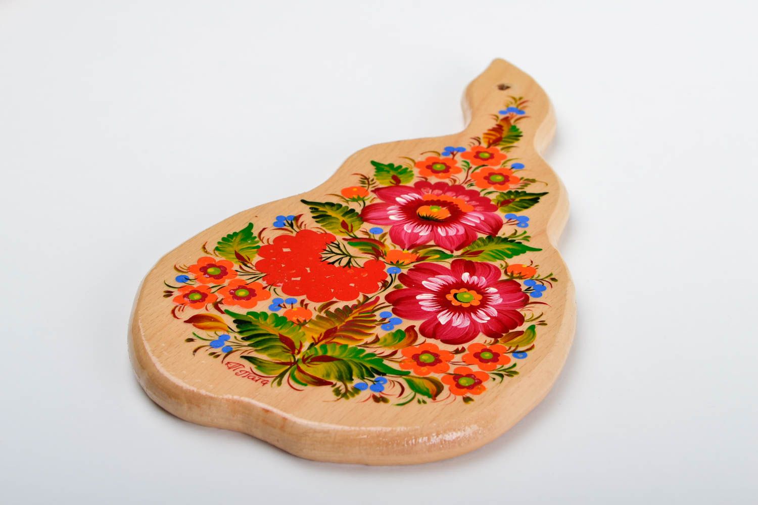 Tabla de cortar hecha a mano con flores decoración de cocina regalo original foto 4