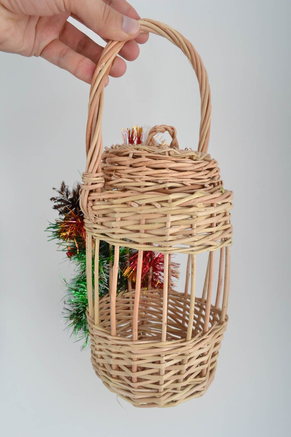 Beautiful homemade woven basket handmade Easter basket ideas designer accessory photo 5