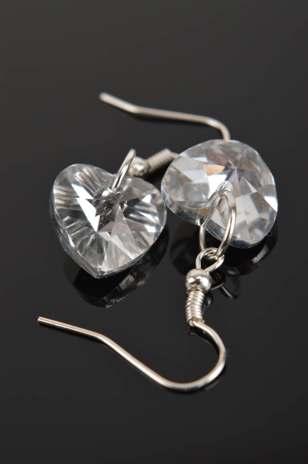 Handmade Ohrringe aus Glas Ohrringe Herz Modeschmuck Ohrhänger ausgefallen foto 4