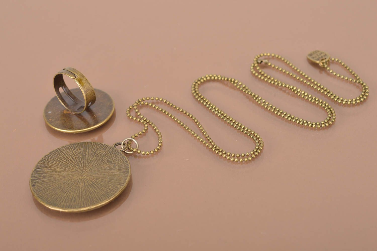 Handmade jewelry set 2 designer accessories pendant necklace fashion ring photo 3