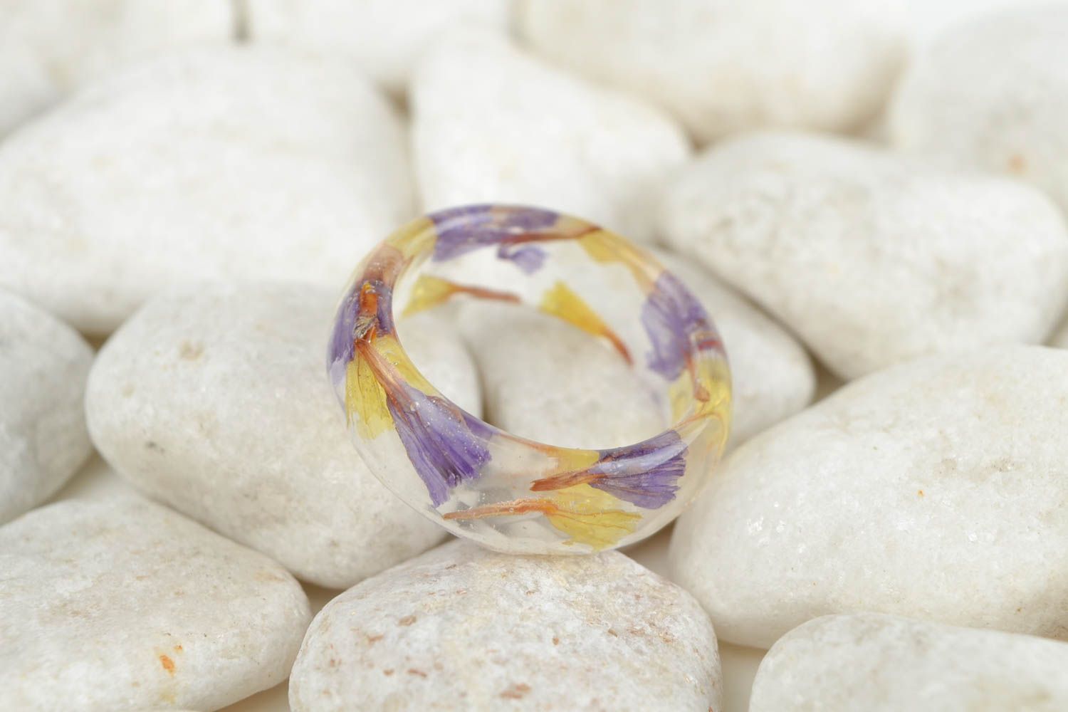 Handmade ring designer ring unusual accessory gift for women epoxy jewelry photo 1
