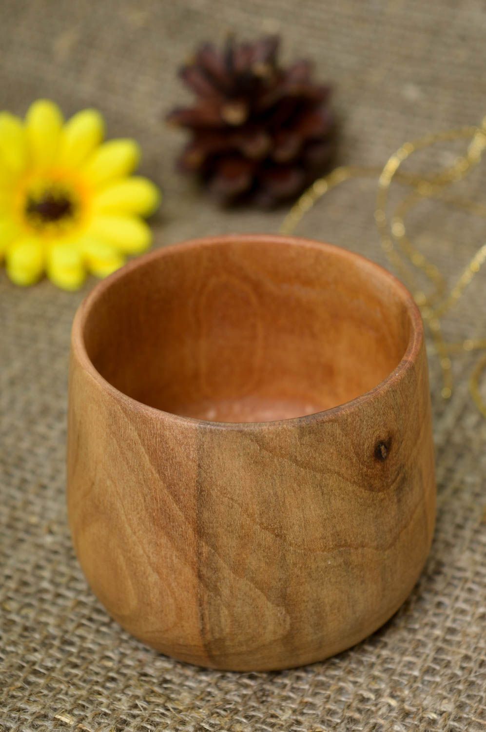 Unusual handmade wooden pot for spices wooden spice jar table setting home goods photo 1