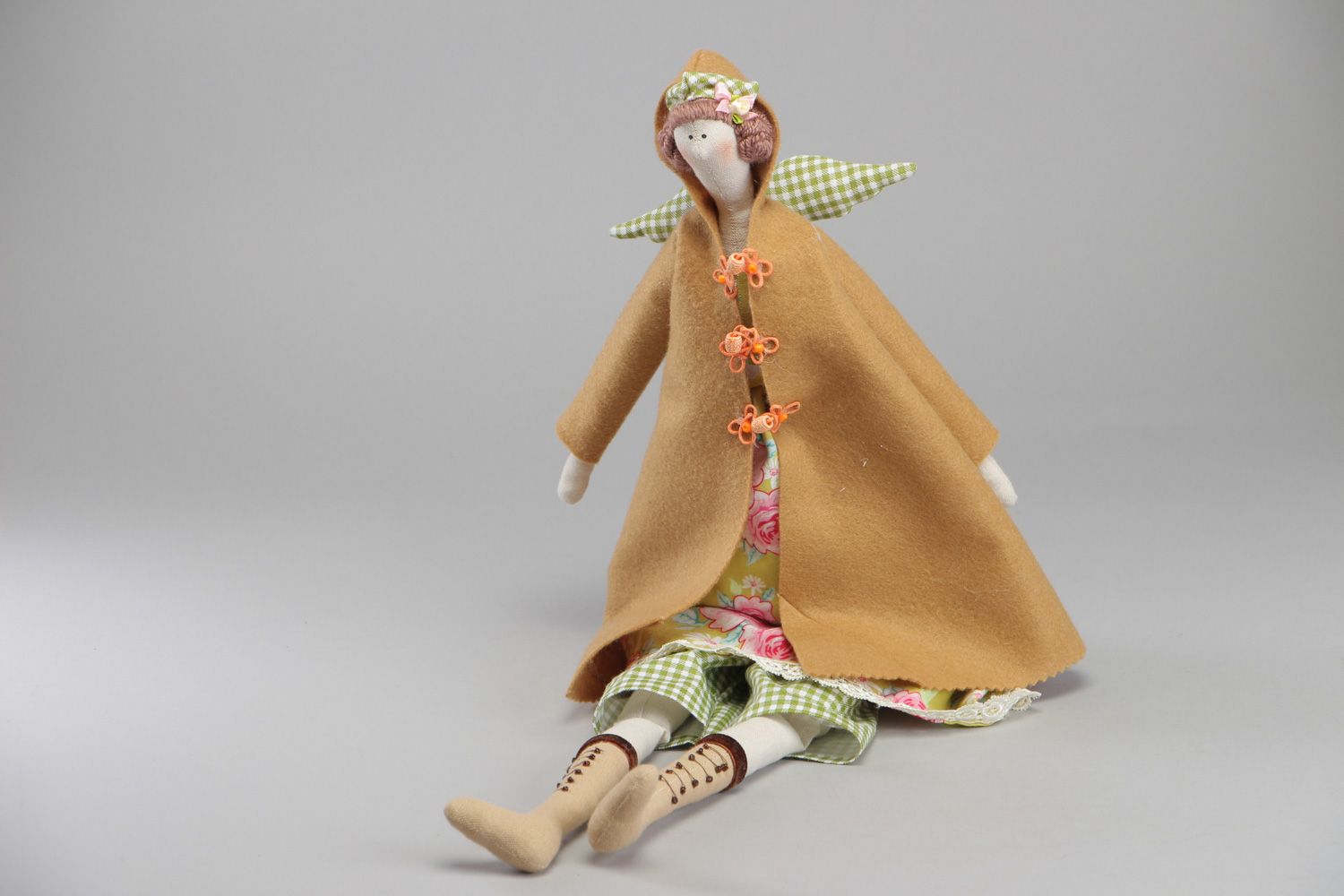 Künstlerische weiche handmade Puppe aus Textil Engel  foto 1