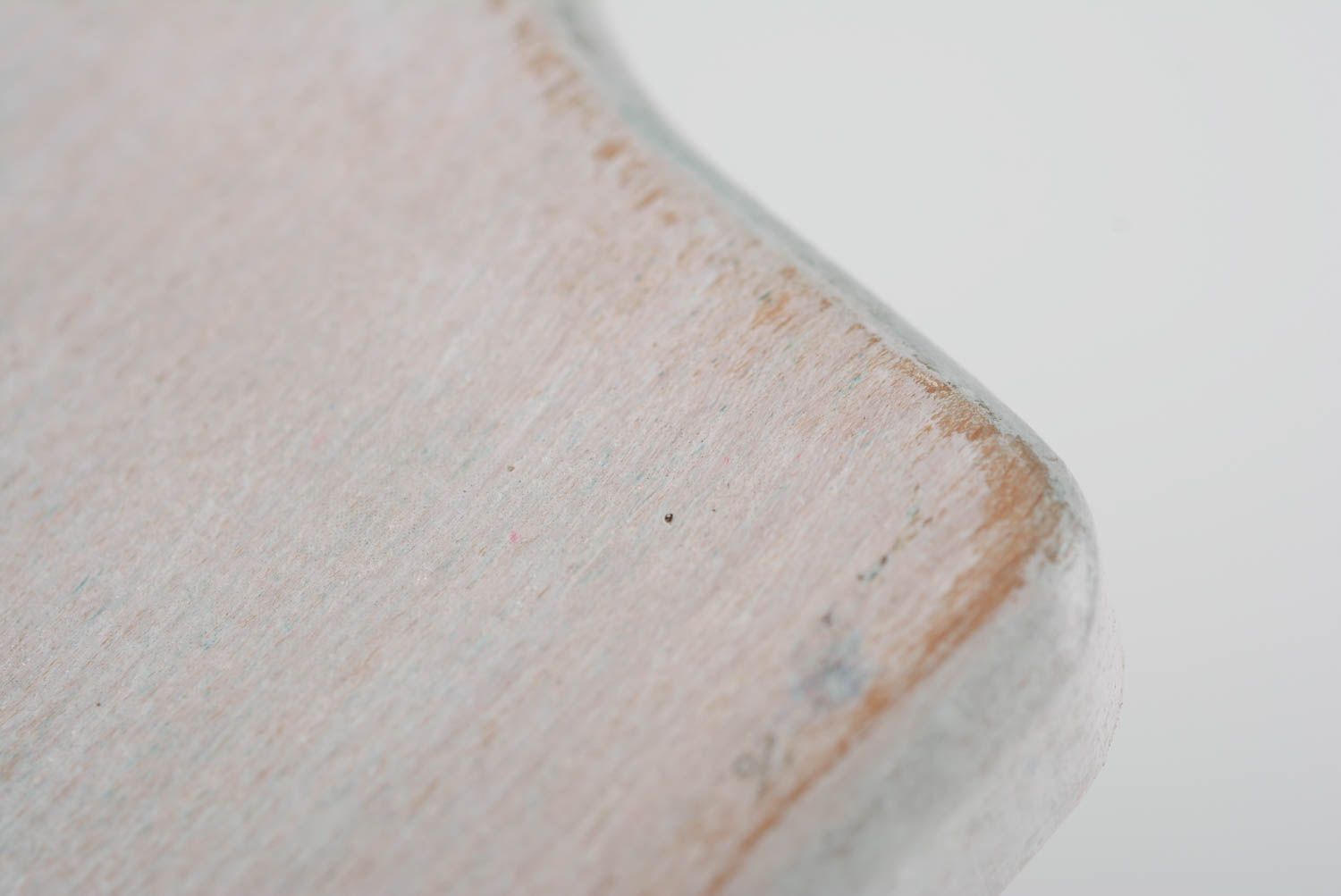 Planche à découper en bois en serviettage avec image d'oiseau faite main grise photo 4