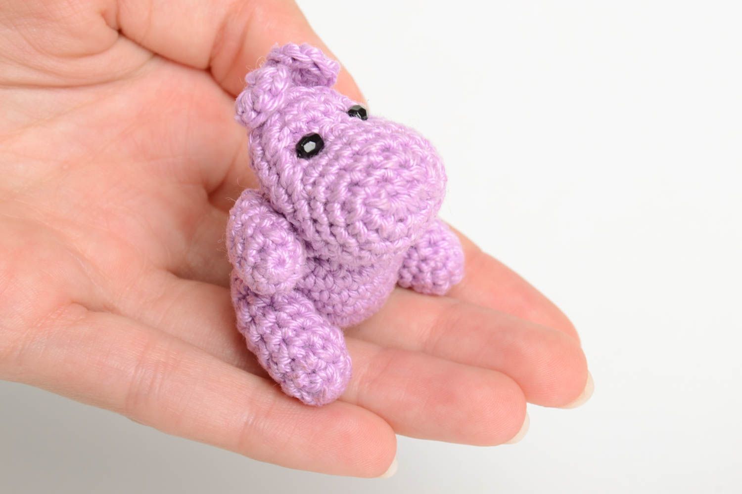 Jouet tricoté au crochet Peluche faite main Cadeau enfant original Hippo photo 5