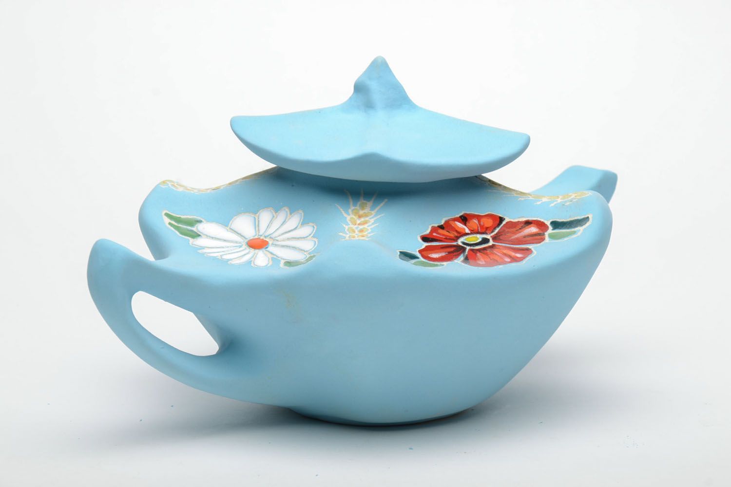 Homemade ceramic teapot Beautiful photo 3
