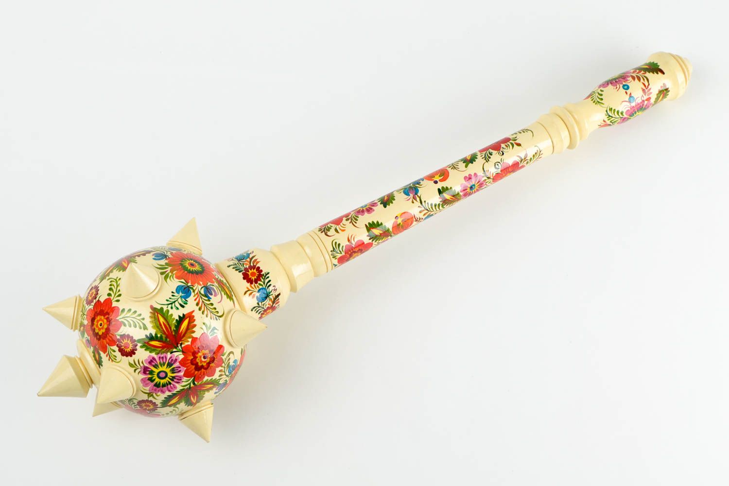 Handmade wooden mace weapon decorative painted mace decorative use only photo 4