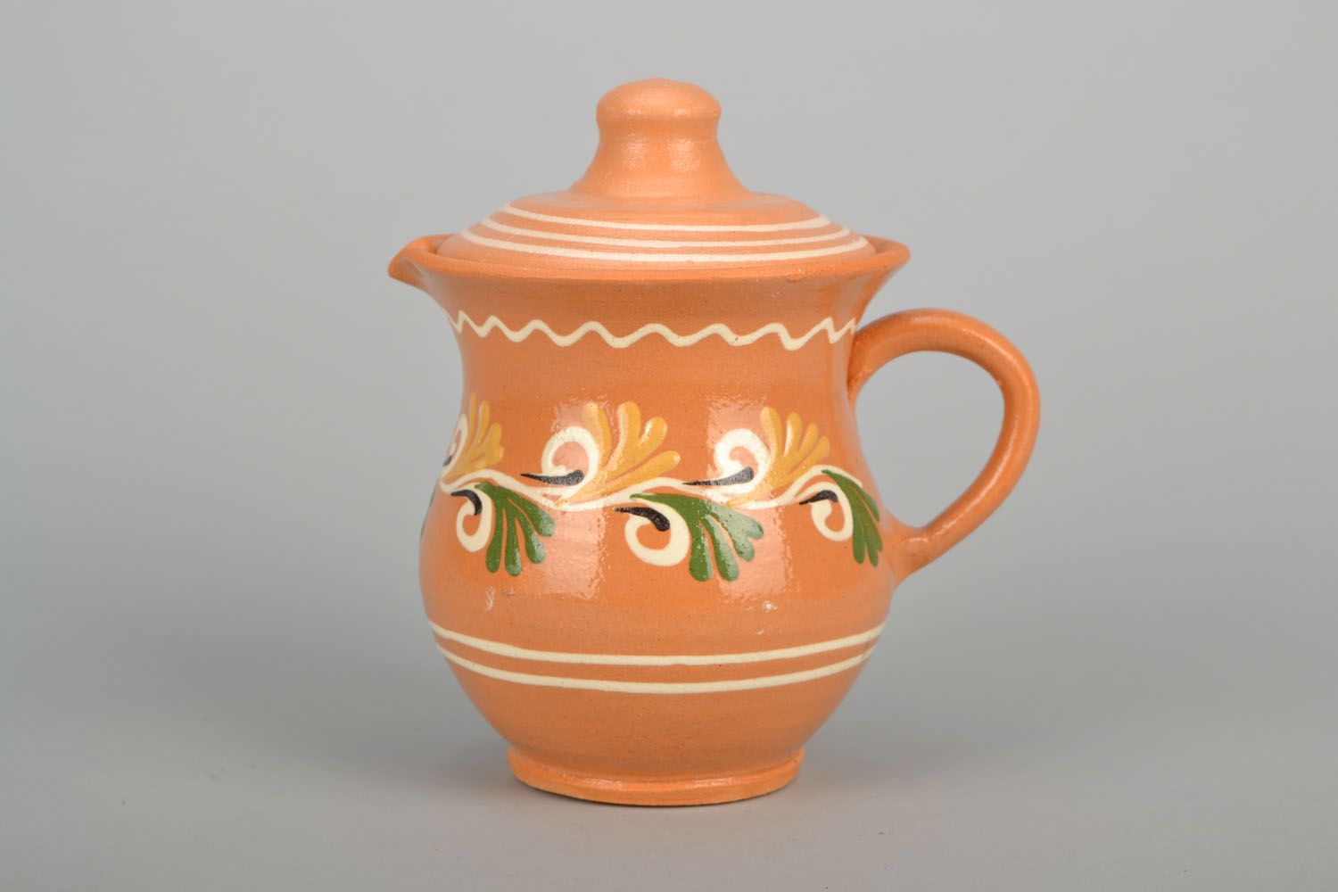 12 oz ceramic porcelain creamer pitcher with hand-painted floral design 1,23 lb photo 3