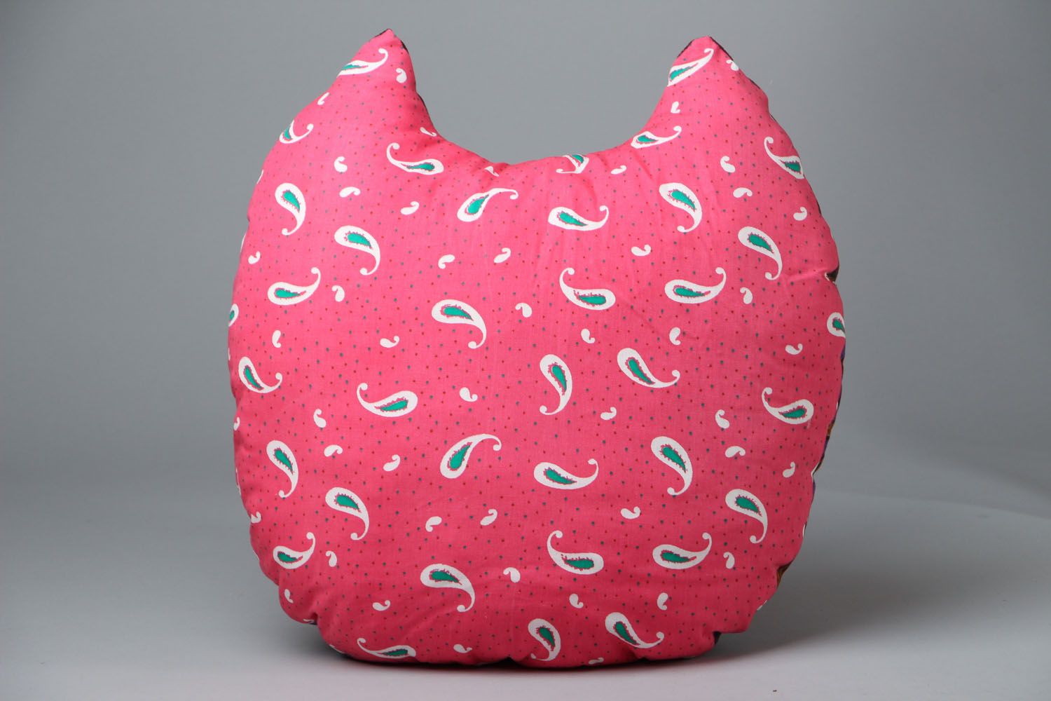 Homemade bright cushion Pink Owl photo 2