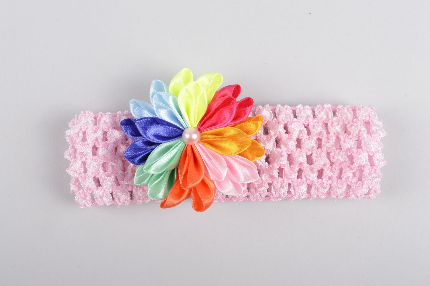 Повязка на голову ручной работы повязка для девочки детская повязка семицветик фото 3