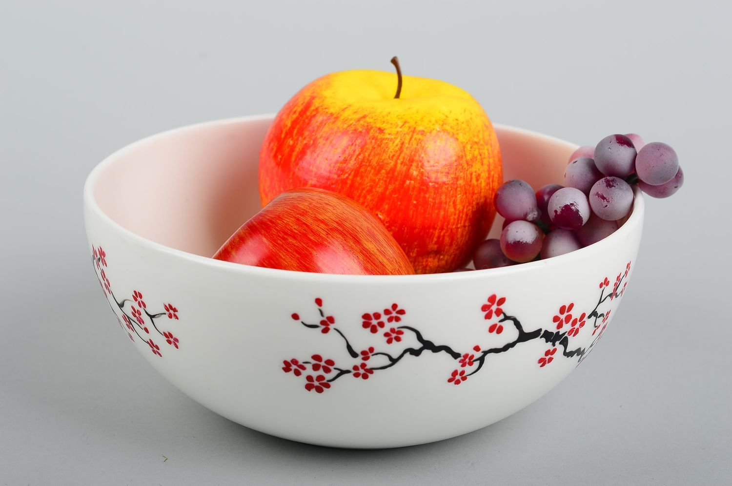 Глубокая тарелка ручной работы посуда для кухни с цветочками глиняная посуда фото 1