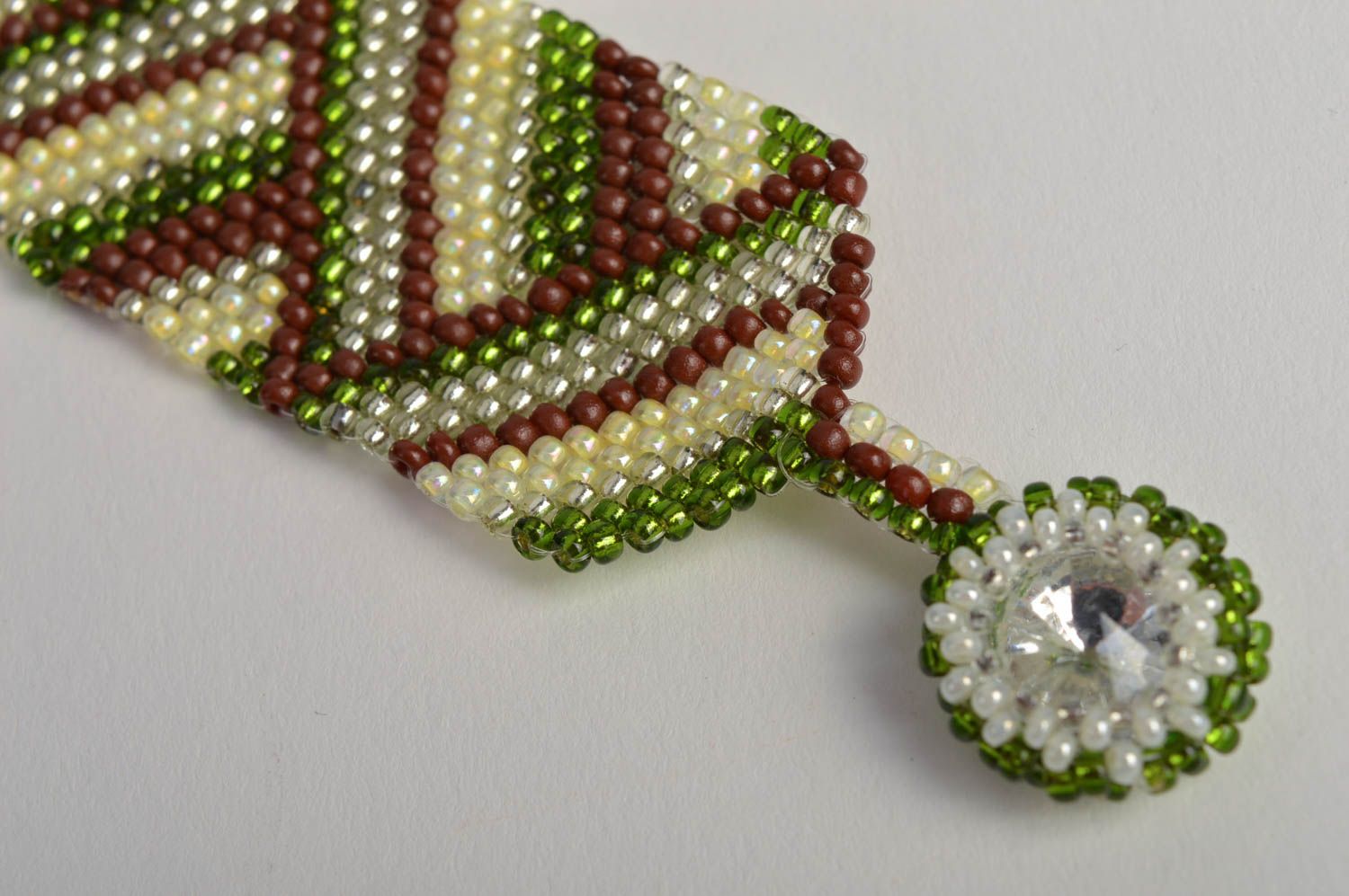 Bracelet large Bijou fait main en perles de rocaille Cadeau pour femme photo 4