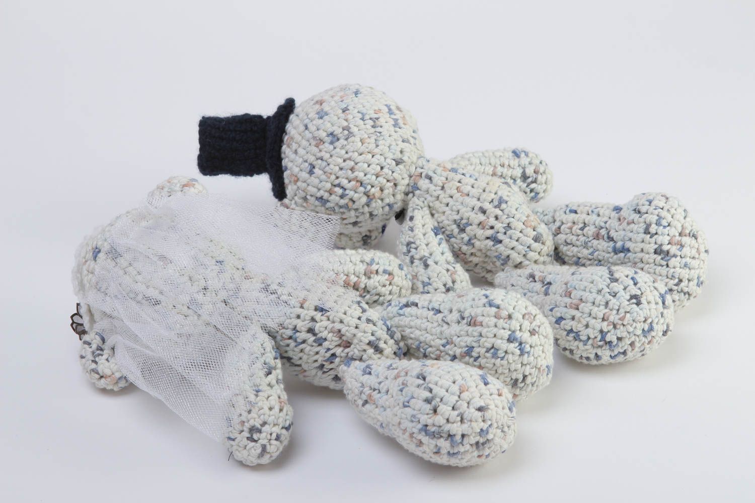 Giocattoli a maglia fatti a mano pupazzi morbidi da bambini a uncinetto 2 pz foto 4