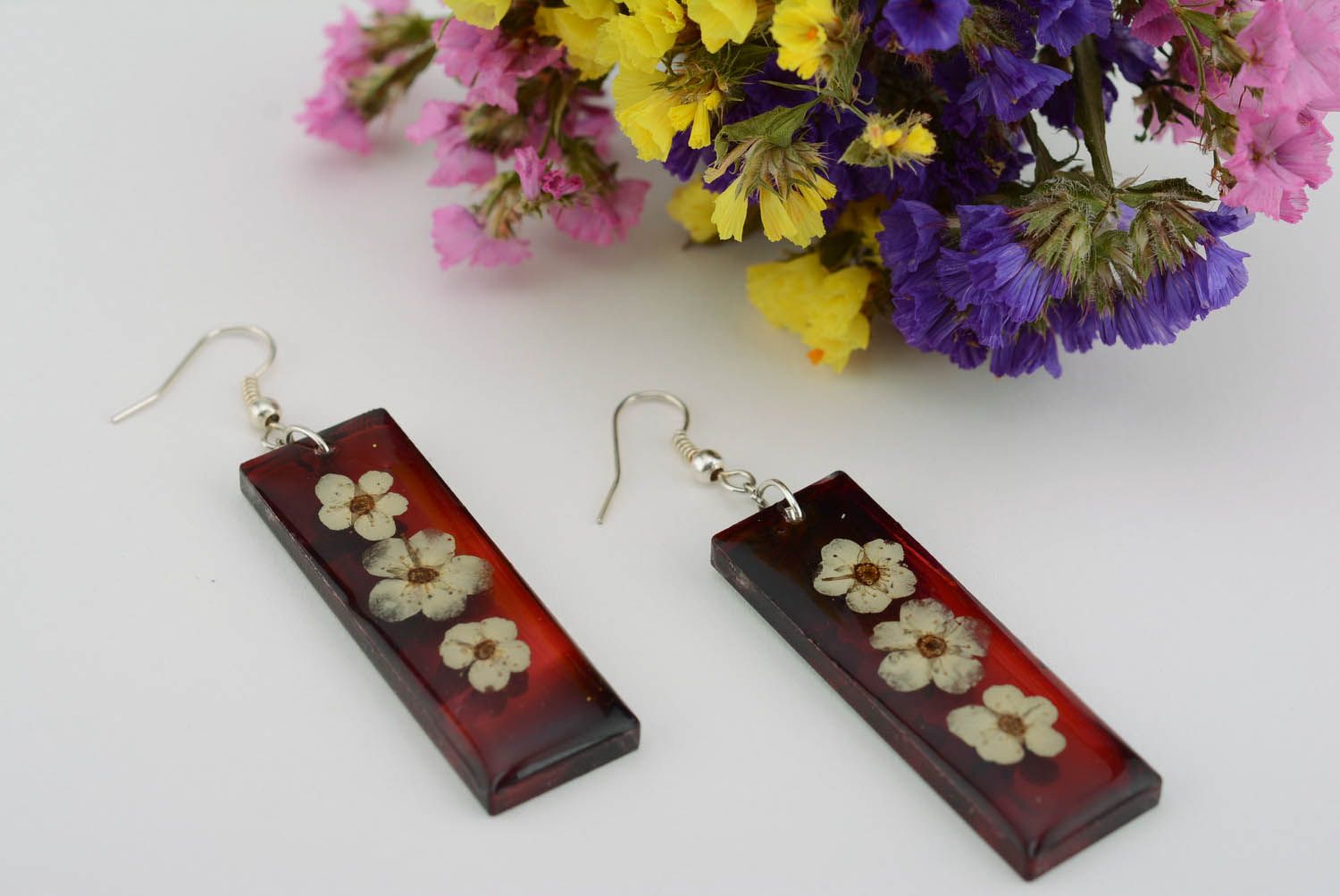 Acrylic earrings with Japanese motives photo 2