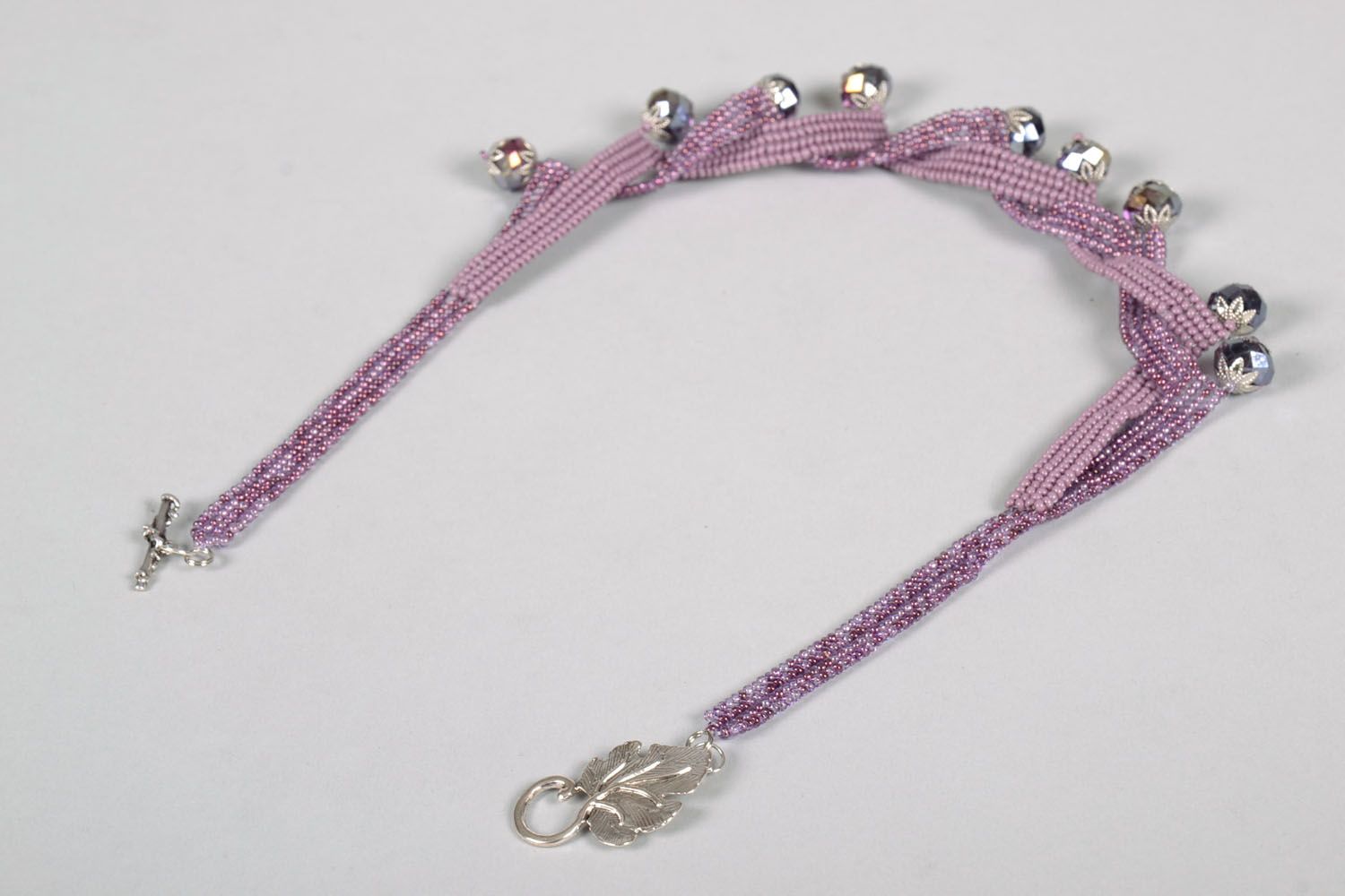 Violet beaded necklace photo 5