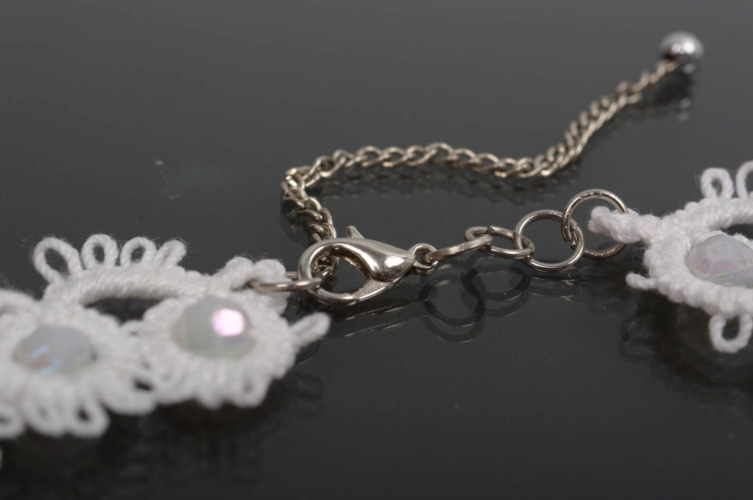 Ожерелье из ниток украшения ручной работы вязаные серьги набор вязаных украшений фото 3