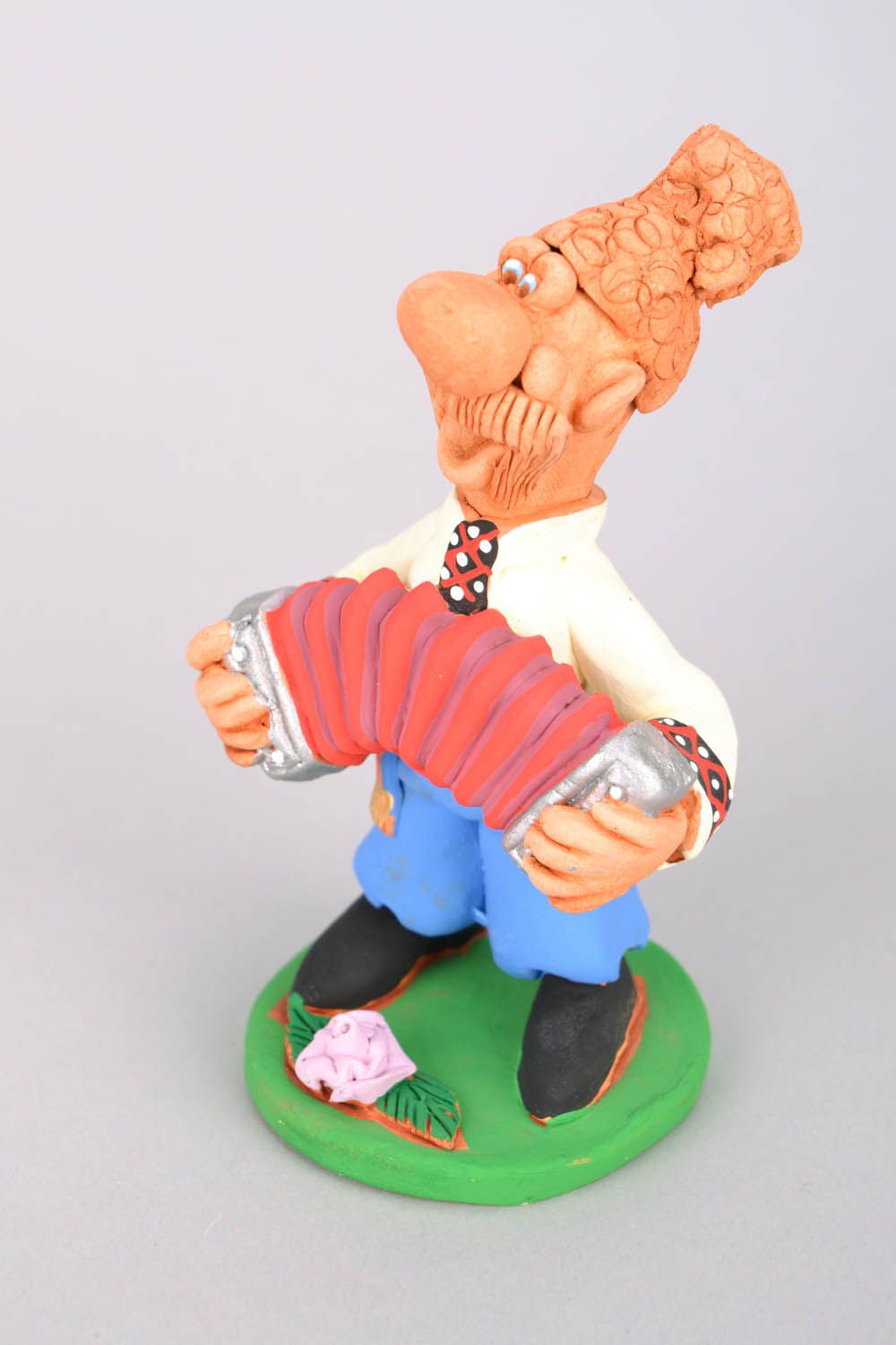 Statuina in ceramica fatta a mano soprammobile divertente souvenir originale foto 3