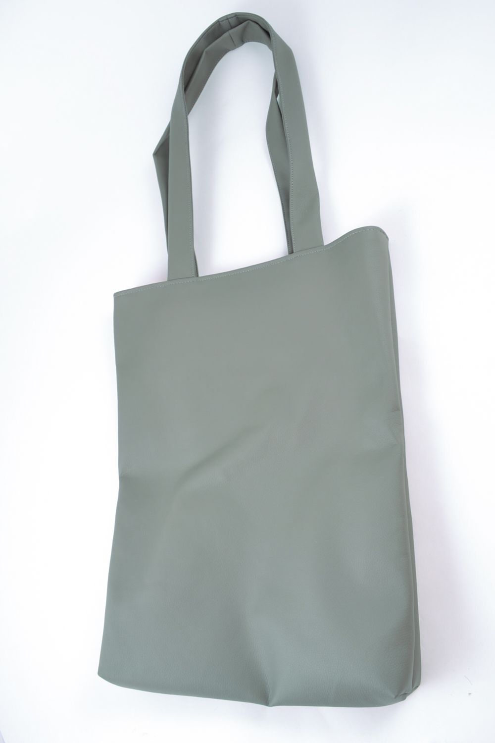 Женская сумка из конопляной ткани и кожзама фото 3