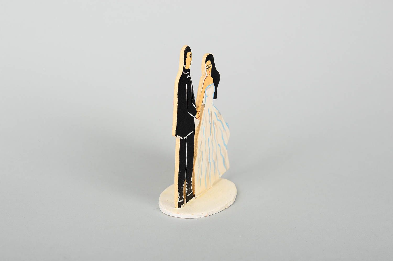 Dekofigur aus Holz handgefertigt Accessoire für Hochzeit Geschenk Idee foto 3