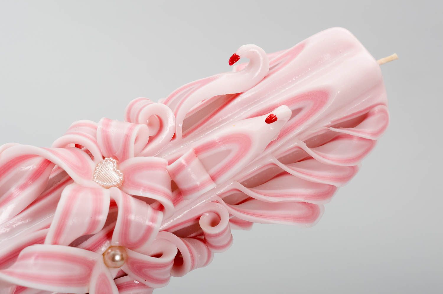 Vela de parafina hecha a mano rosada elemento decorativo regalo original foto 4