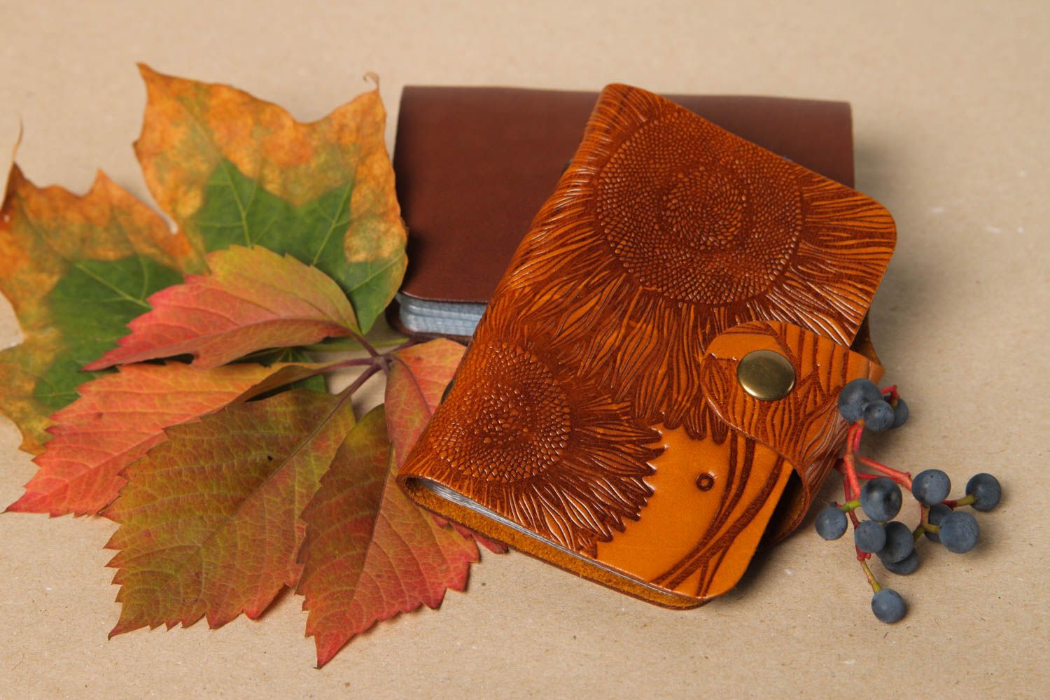 Stylish handmade leather card holder unusual cardholder ideas business gift idea photo 1