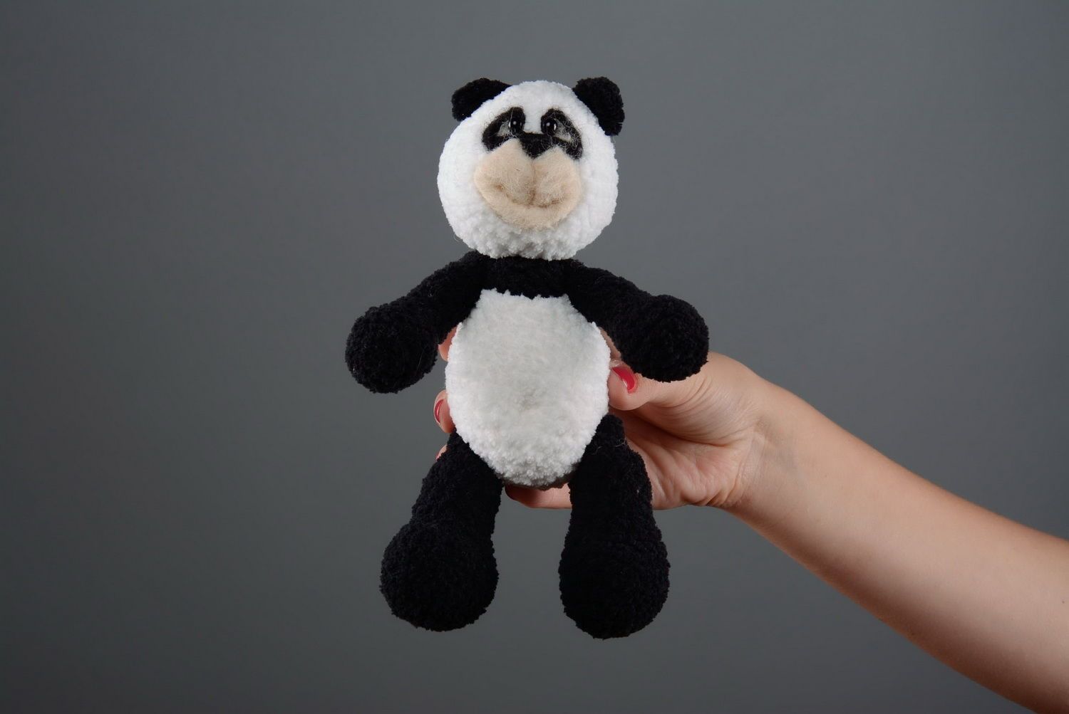Jouet en laine fait main Panda  photo 1