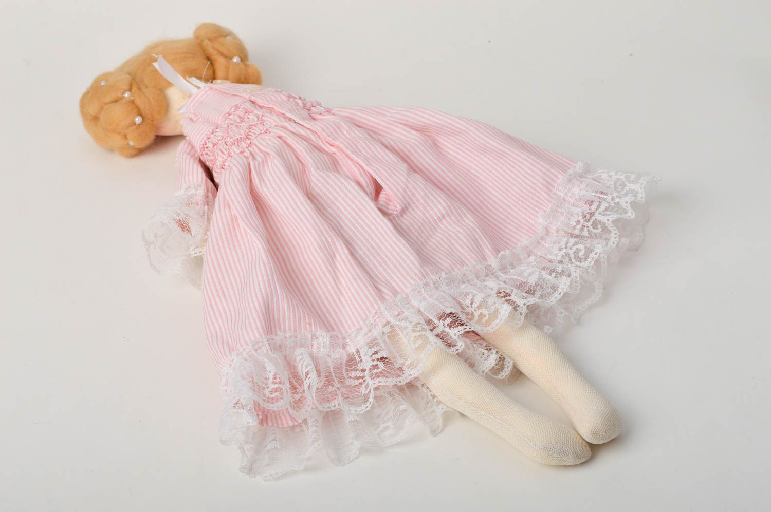 Beautiful handmade rag doll soft interior toy nursery design decorative use only photo 5