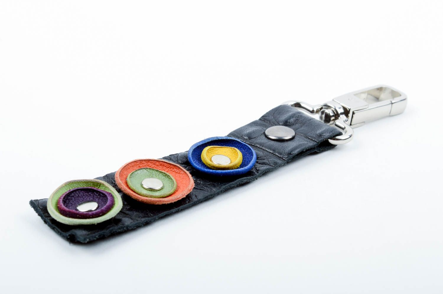 Llavero de cuero de colores artesanal regalo original accesorio para llaves foto 3