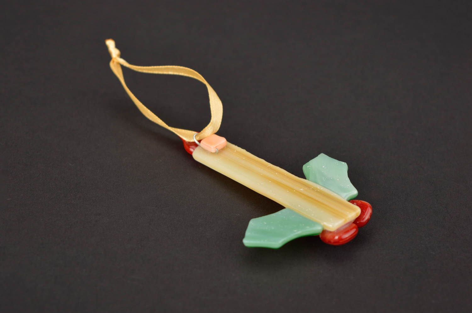 Стеклянная елочная игрушка ручной работы декоративная подвеска елочная игрушка фото 5