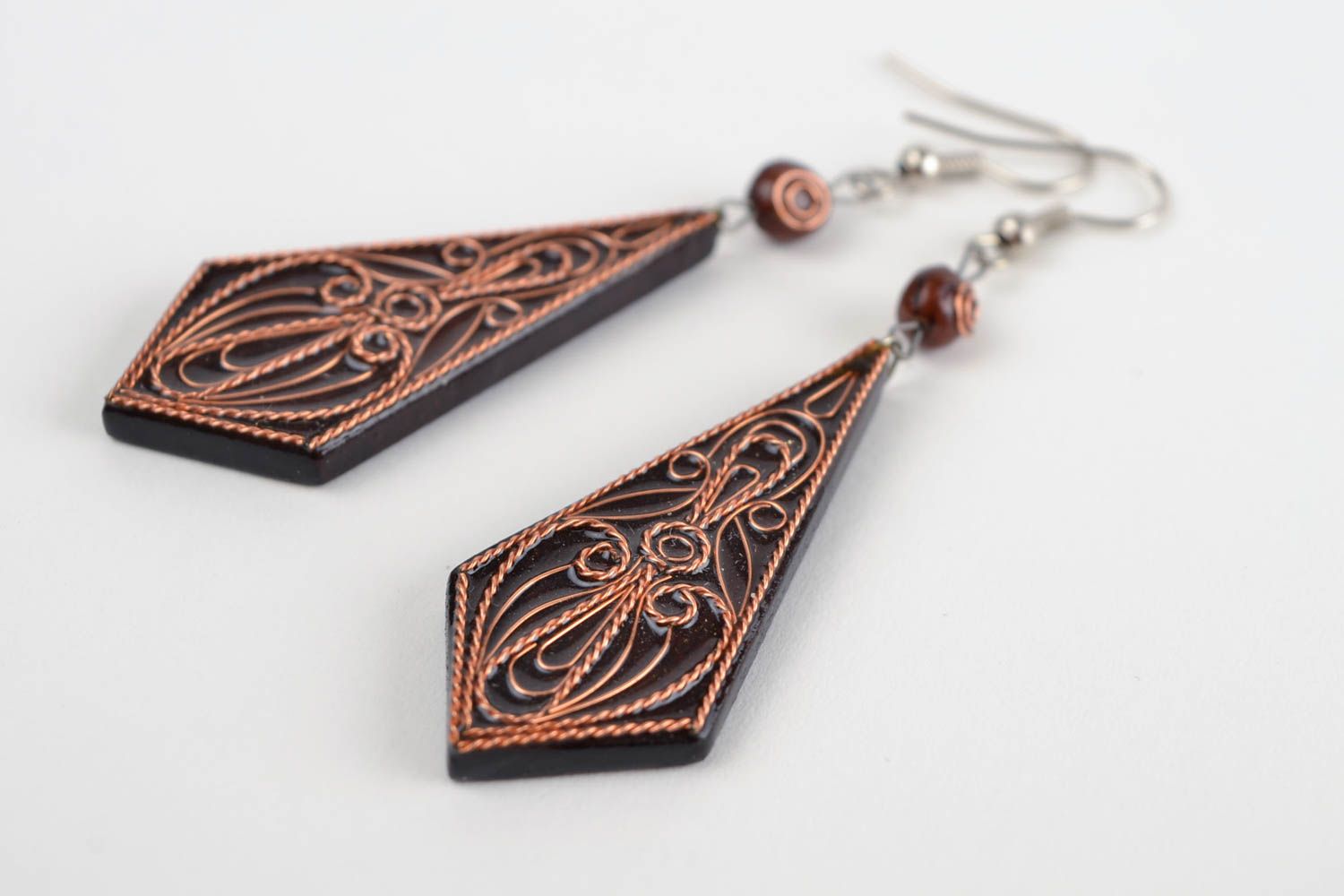 Handmade earrings cute earrings wooden jewelry designer accessories gift ideas photo 4