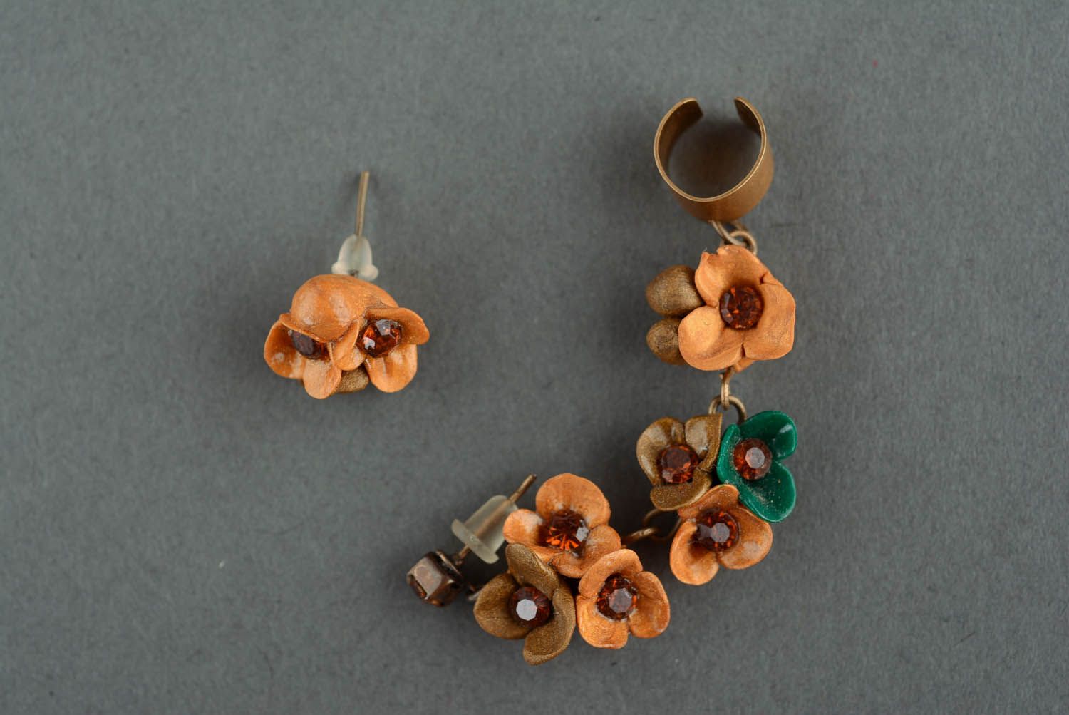 Ohr Cuffs aus Polymerton Herbstfarben foto 2