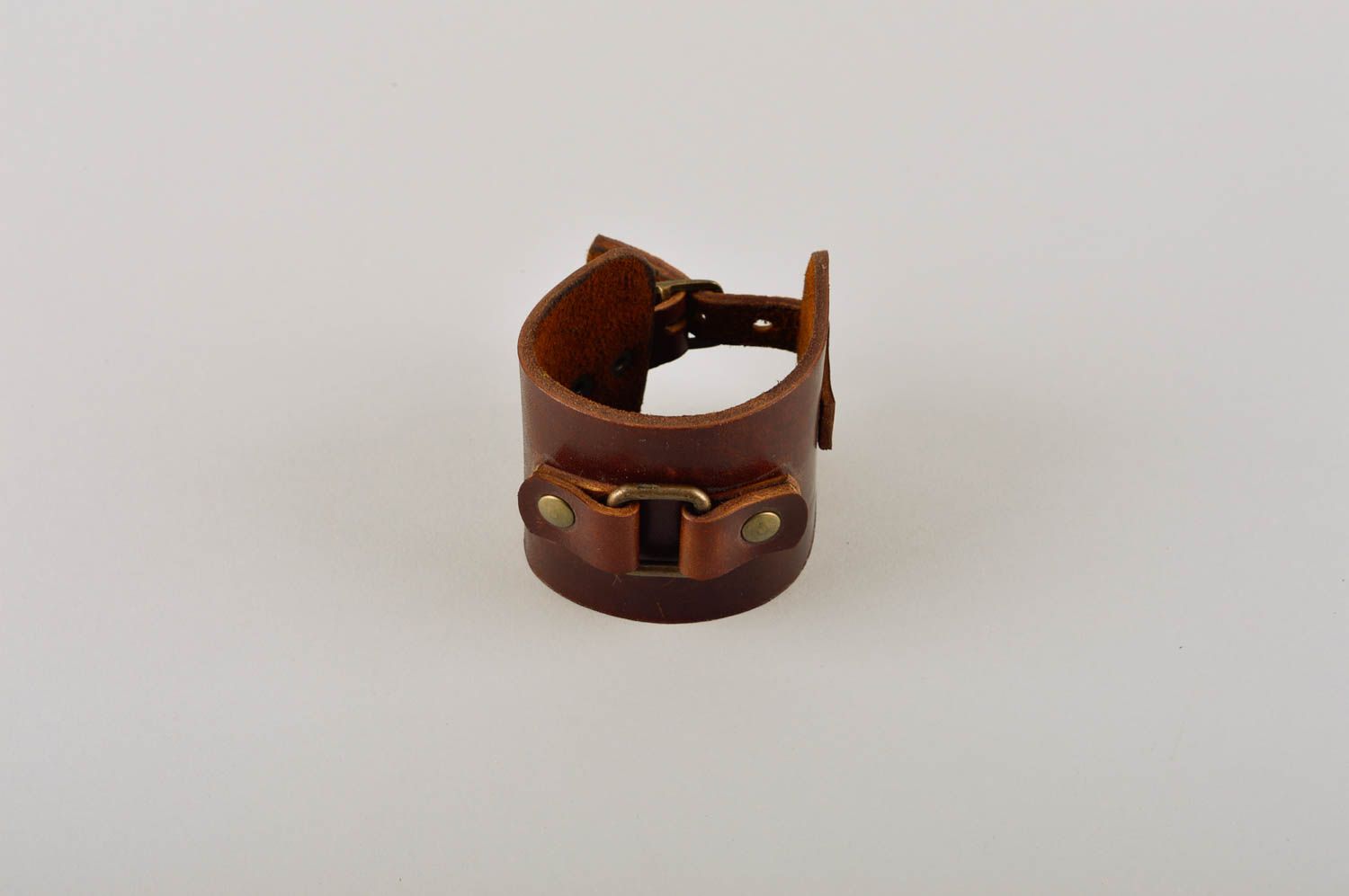 Bracelet cuir fait main Bijoux unisexe original marron Accessoires cuir photo 2